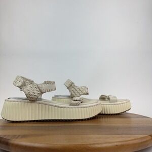 New NWOB Womens Dolce Vita Debra Ivory Chunky Platform Wedge Sandals Size 10 M